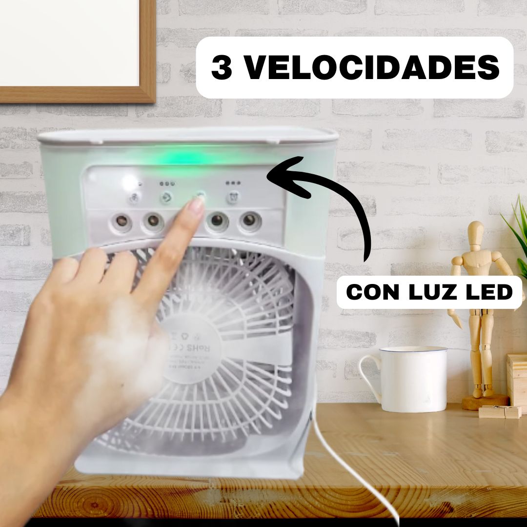 VENTILADOR ENFRIADOR DE AIRE CON HUMIFICADOR 3 EN 1 CON 60% DESCUENTO