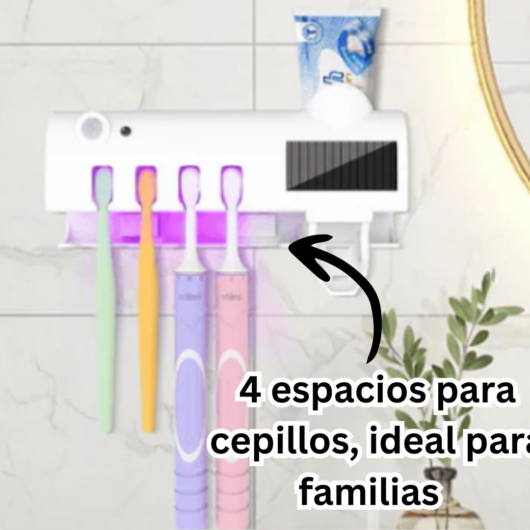 PORTACEPILLOS Y ESTERILIZADOR CON FILTRO UV + DISPENSADOR - 3 EN 1
