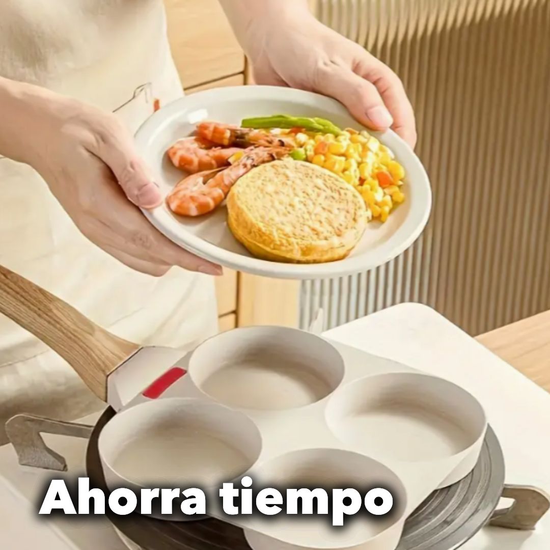 Sartén Antiadherente de Alta Durabilidad Con 4 Divisiones🔥60% Descuento🔥