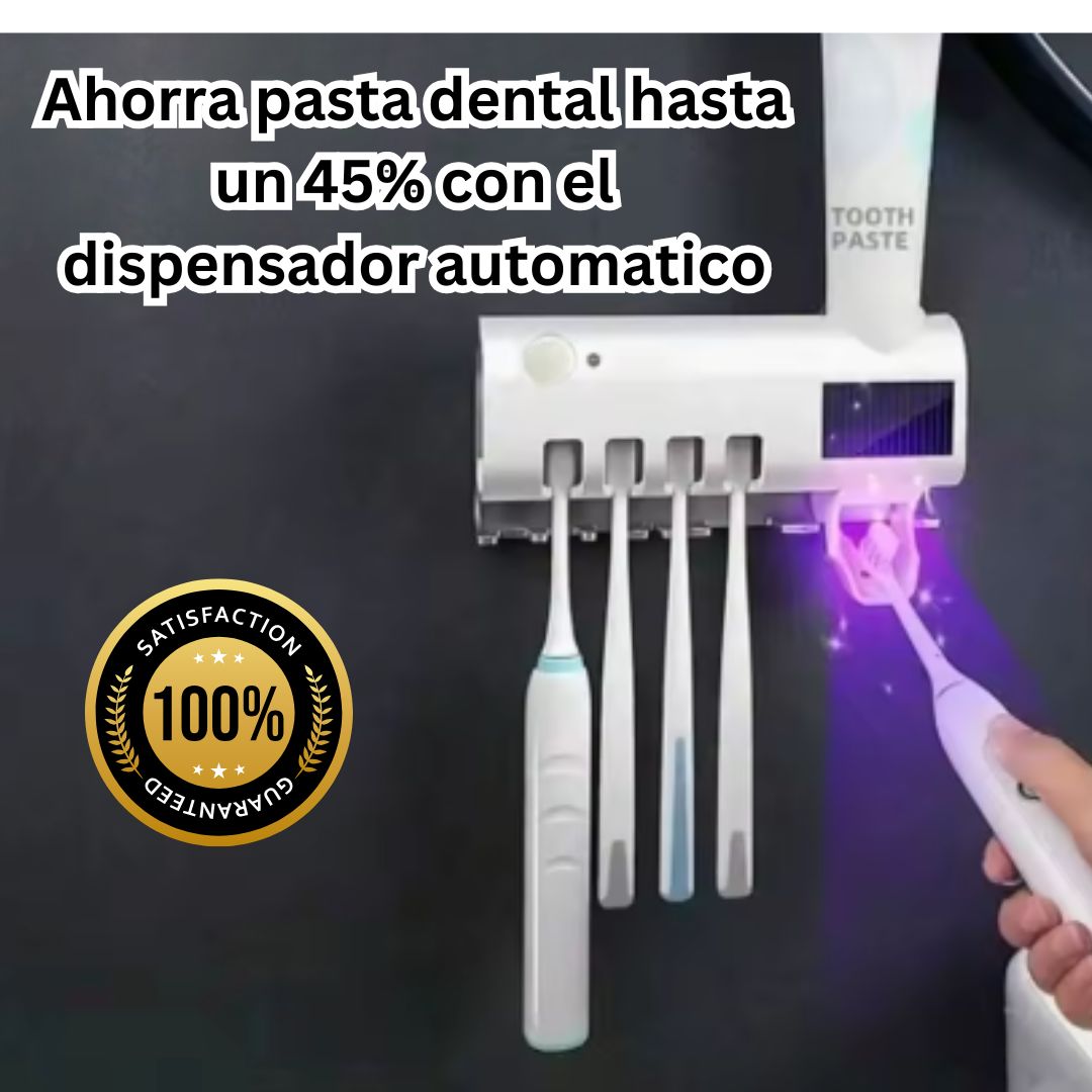 PORTACEPILLOS Y ESTERILIZADOR CON FILTRO UV + DISPENSADOR - 3 EN 1