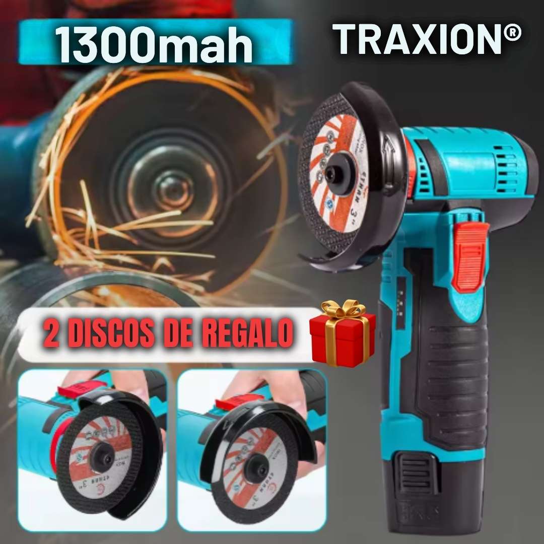 Amoladora Esmeril Inalámbrico TRAXION® Con Maletín - 2 Baterías 12V 🎁Te Obsequiamos 2 Discos De Corte🔥OFERTA 60% DESCUENTO🔥