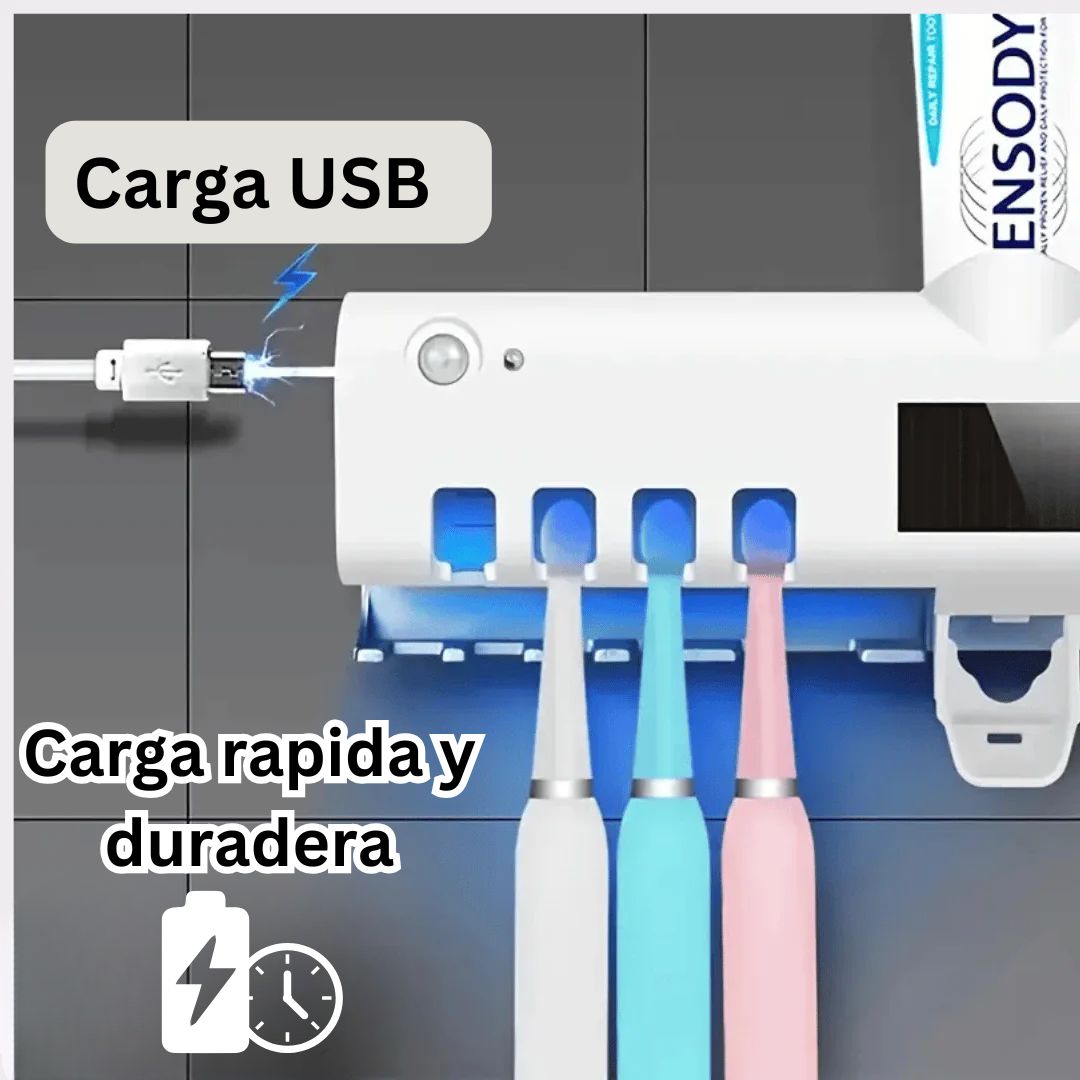 PORTACEPILLOS Y ESTERILIZADOR CON FILTRO UV + DISPENSADOR - 3 EN 1