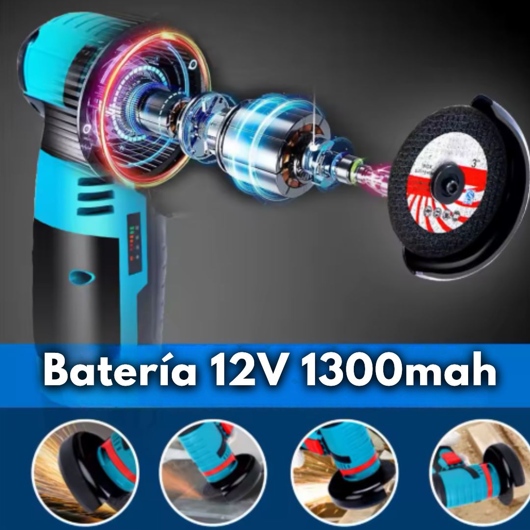 Amoladora Esmeril Inalámbrico TRAXION® Con Maletín - 2 Baterías 12V 🎁Te Obsequiamos 2 Discos De Corte🔥OFERTA 60% DESCUENTO🔥