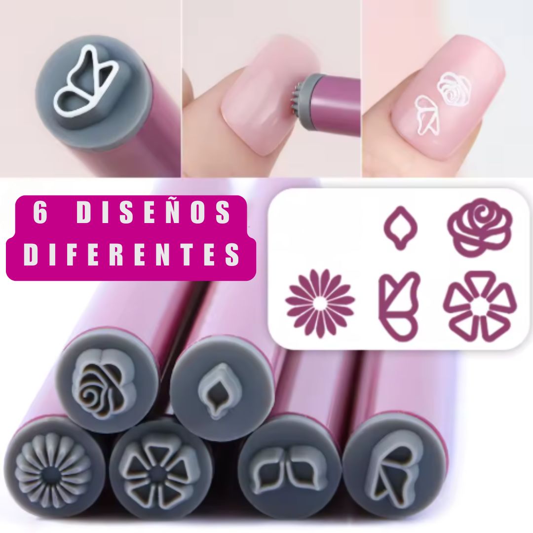 SET DE 6 BOLÍGRAFOS PARA DECORACIÓN DE UÑAS NailArt® 😍CON 60% DESCUENTO💅