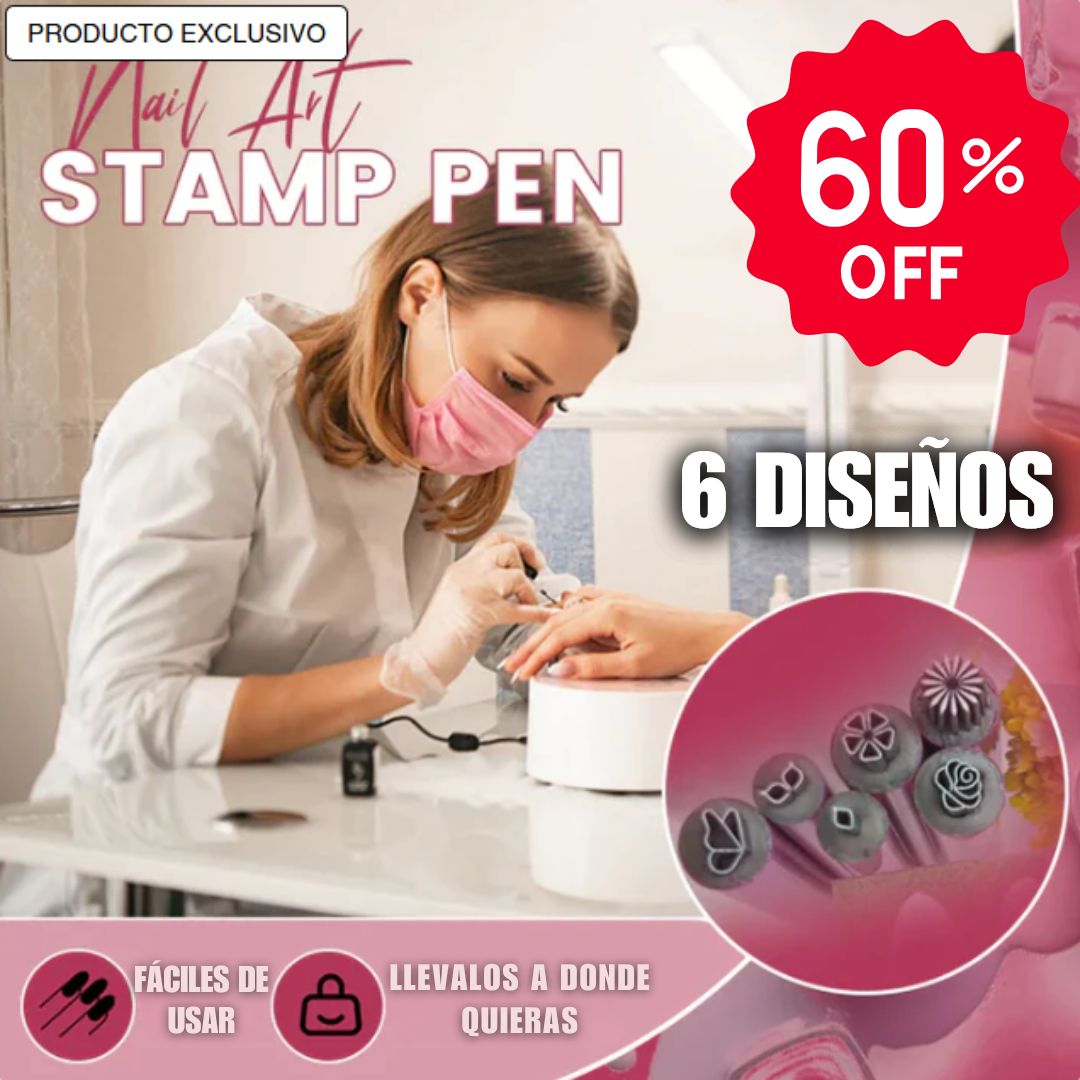 SET DE 6 BOLÍGRAFOS PARA DECORACIÓN DE UÑAS NailArt® 😍CON 60% DESCUENTO💅