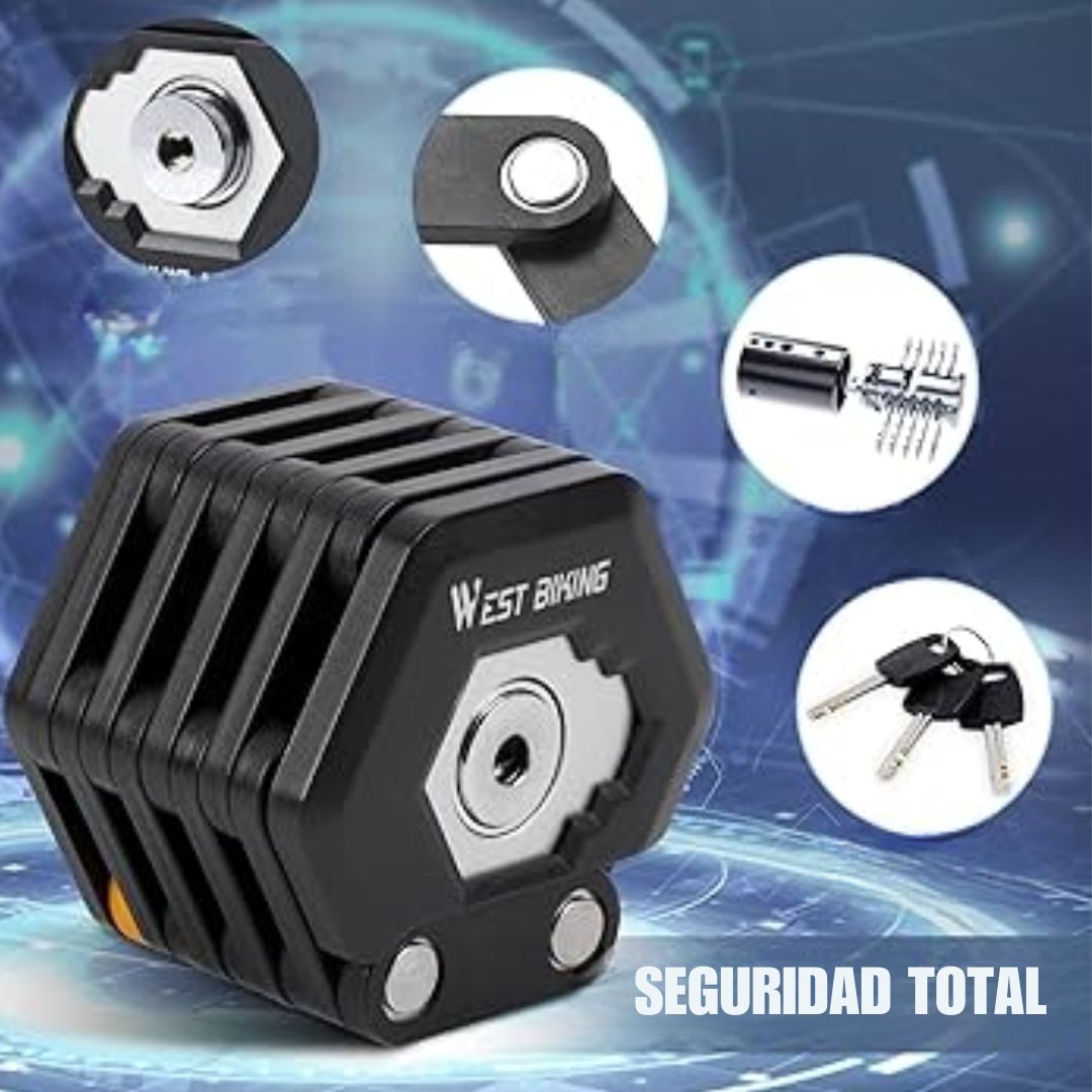Cerradura Plegable para Bicicleta con Soporte de Montaje Seguridad Antirrobo Con 60% Descuento🚳