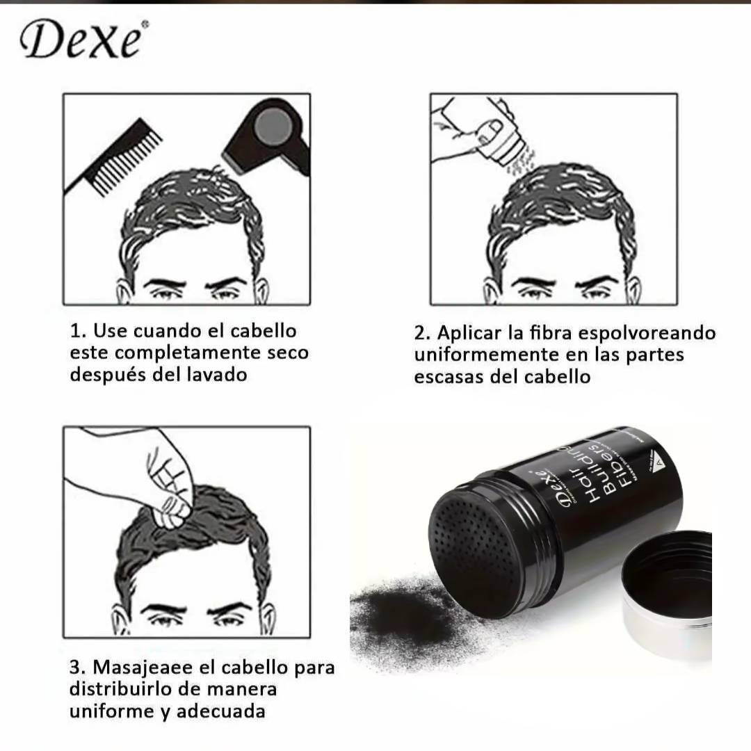 TRATAMIENTO NATURAL DE FIBRAS CAPILARES PARA LA CALVICIE COLOR NEGRO DEXE®🔥OFERTA 2X1🔥