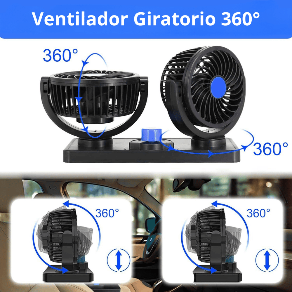 💨 CarTurboAir™ - Ventilador Portátil Doble 360°❄️ al 2x1