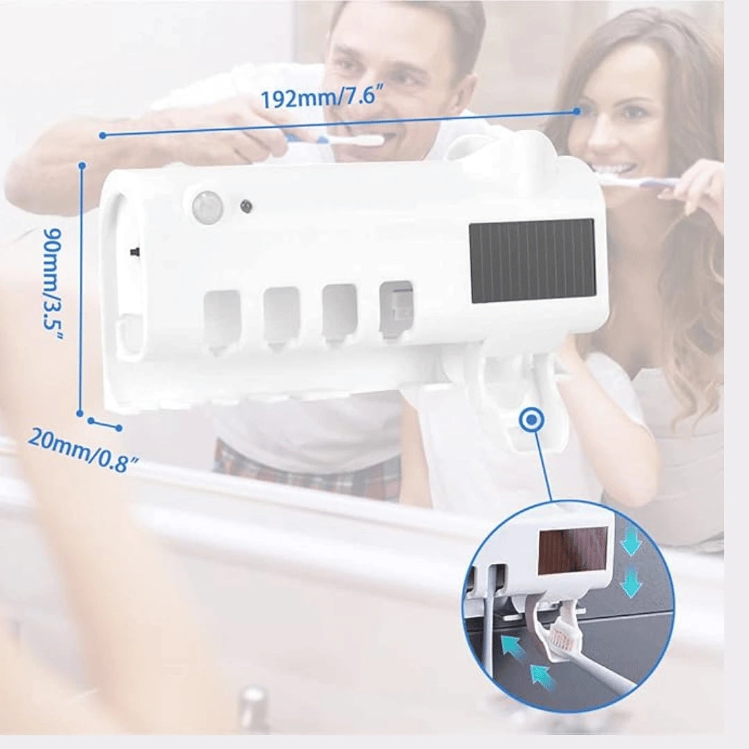 PORTACEPILLOS Y ESTERILIZADOR CON FILTRO UV + DISPENSADOR - 3 EN 1