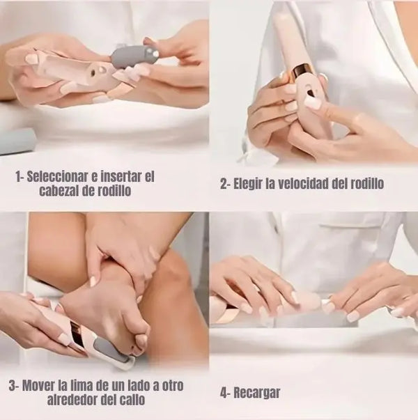 Set Profesional de Pedicura Lima Eléctrica Inalámbrica + Rodillos Anti Durezas Con 60% Descuento🔥