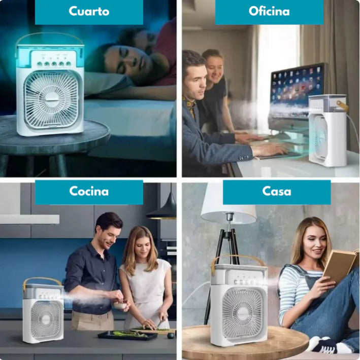 VENTILADOR ENFRIADOR DE AIRE CON HUMIFICADOR 3 EN 1 CON 60% DESCUENTO