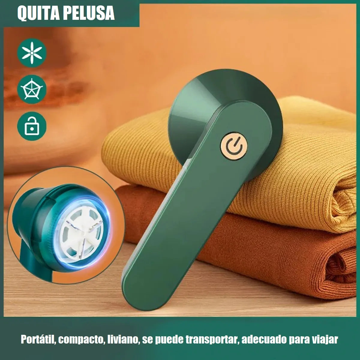 FluffFree® Quitapelusas Eléctrico Portátil Con cargador Incluido Súper Oferta 2x1🔥