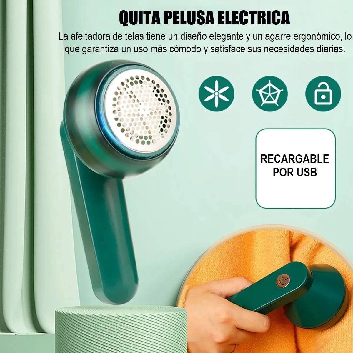 FluffFree® Quitapelusas Eléctrico Portátil Con cargador Incluido Súper Oferta 2x1🔥