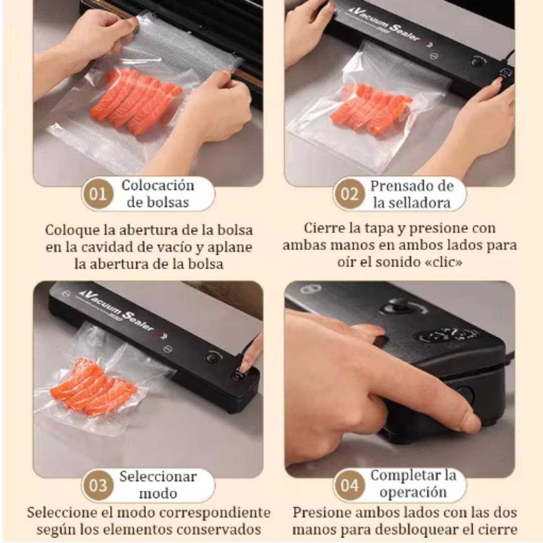 OFERTA 2X1 Máquina de Sellado al Vacío Profesional VacuumSealer® + Rollo de Bolsas para Sellar Gratis🎁