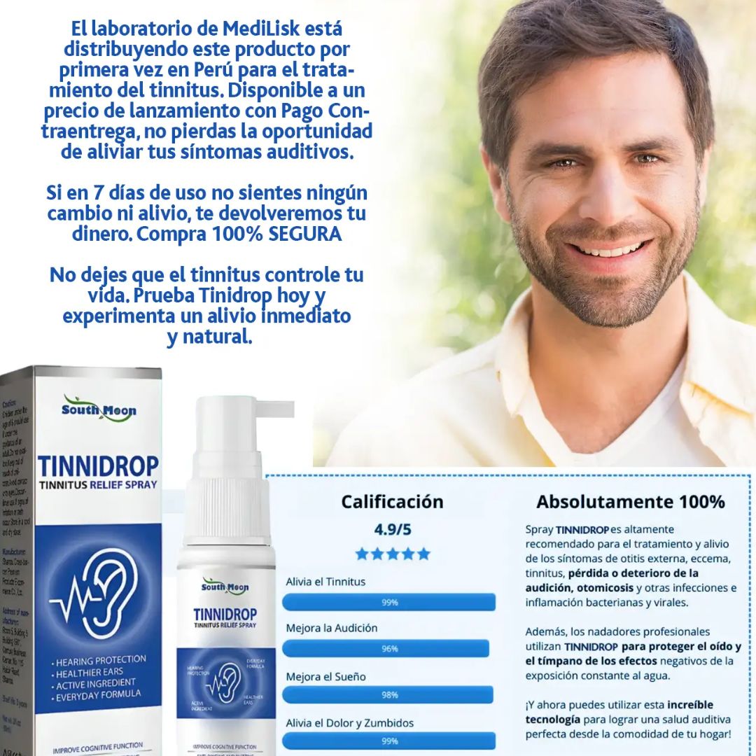 LIMPIADOR DE OIDOS NATURAL TINNIDROPMX®🔥ENVÍO GRATIS🔥