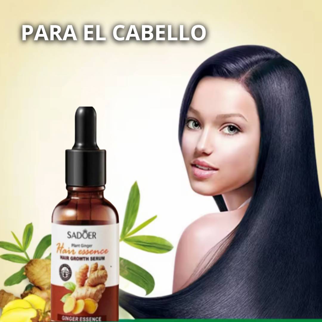 SERÚM DE JENGIBRE ANTICAIDA PARA CABELLO Y BARBA UNISEX CON 60% DESCUENTO OFERTA LIMITADA🔥