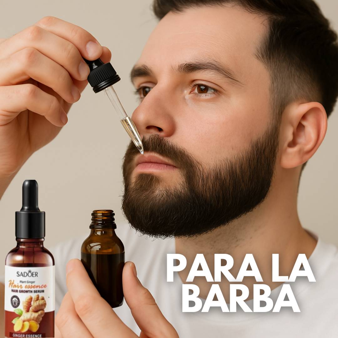 SERÚM DE JENGIBRE ANTICAIDA PARA CABELLO Y BARBA UNISEX CON 60% DESCUENTO OFERTA LIMITADA🔥