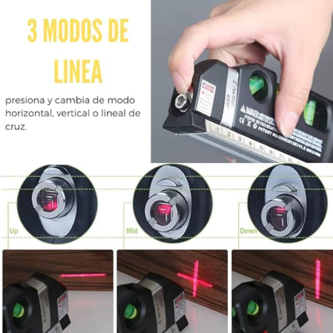 NIVEL LASER PRO DIGITAL CON CINTA METRICA HERRAMIENTA DE CONSTRUCCION 4 EN CON 60% DESCUENTO🔥Laser Lever Pro 3®