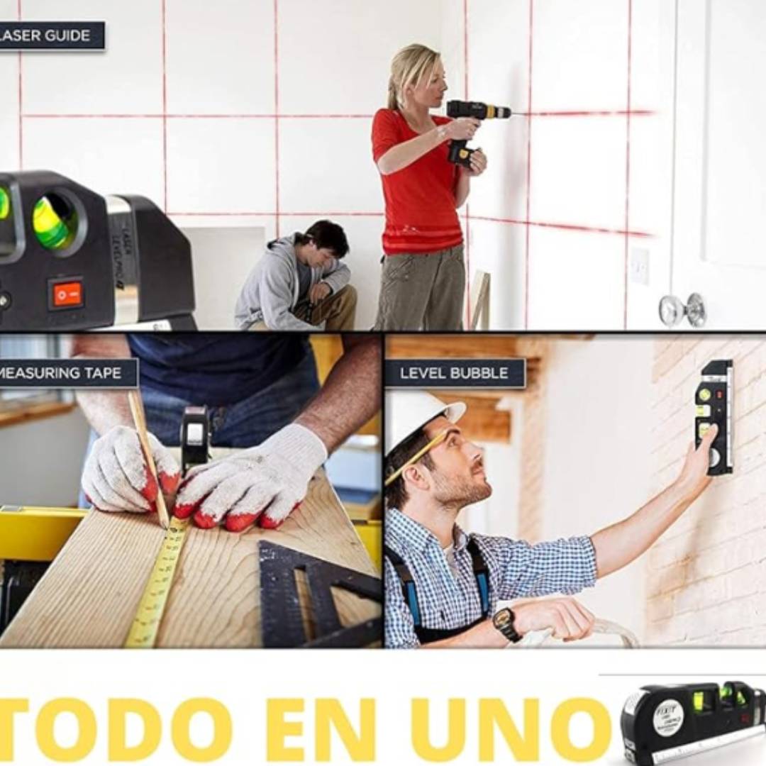 NIVEL LASER PRO DIGITAL CON CINTA METRICA HERRAMIENTA DE CONSTRUCCION 4 EN CON 60% DESCUENTO🔥Laser Lever Pro 3®