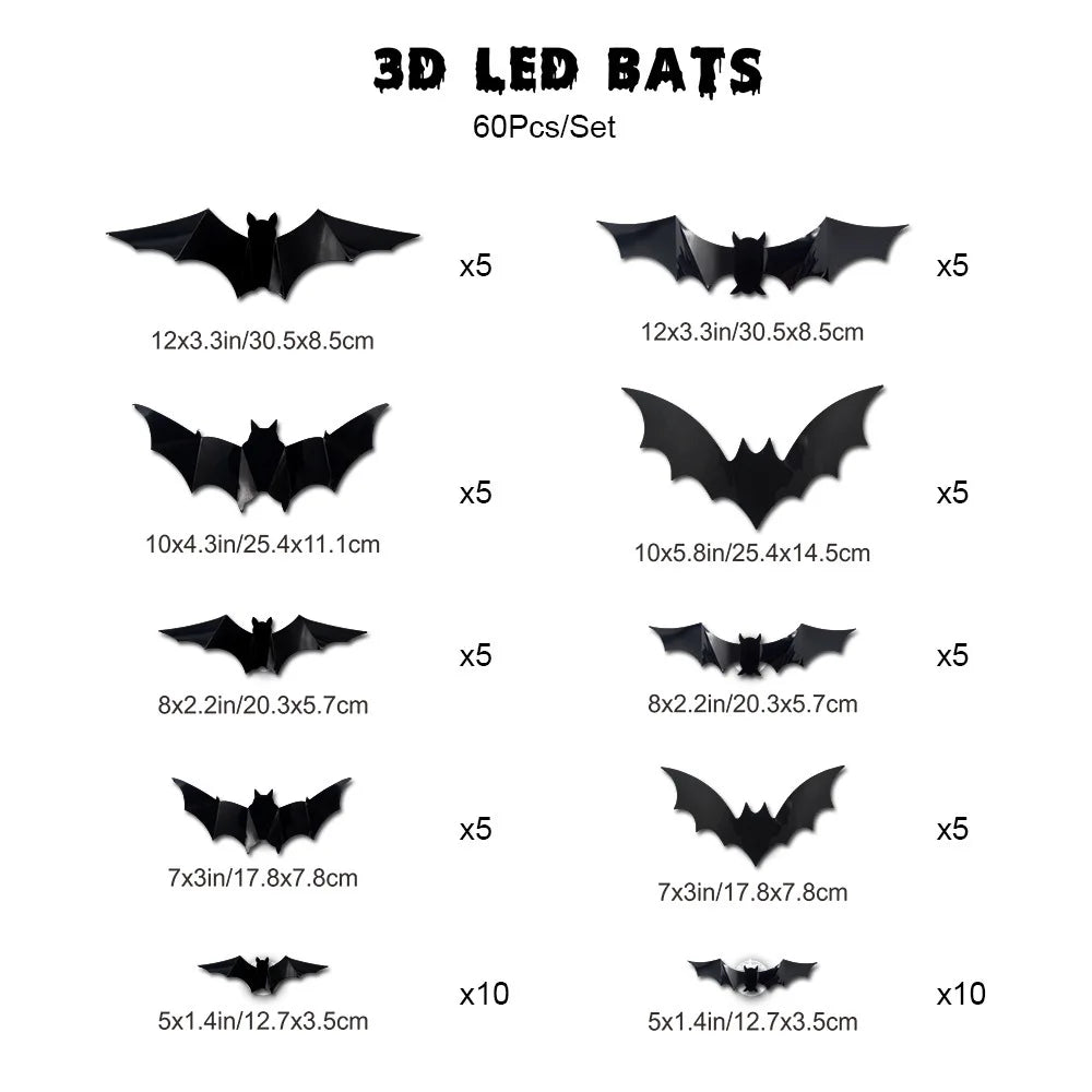 Decoración de pared de murciélago 3D Con luz led con 60% Descuento🔥