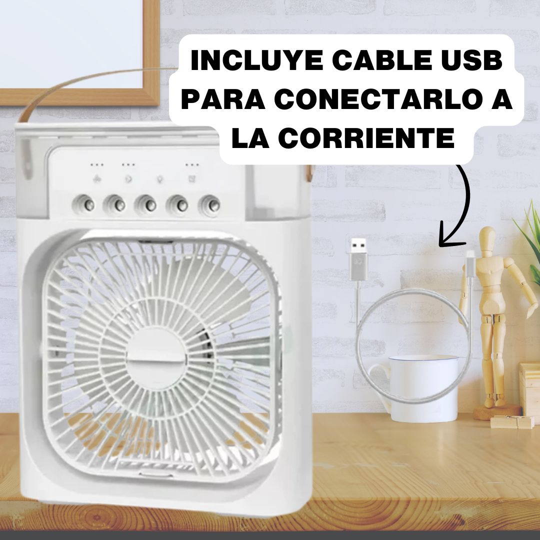 VENTILADOR ENFRIADOR DE AIRE CON HUMIFICADOR 3 EN 1 CON 60% DESCUENTO