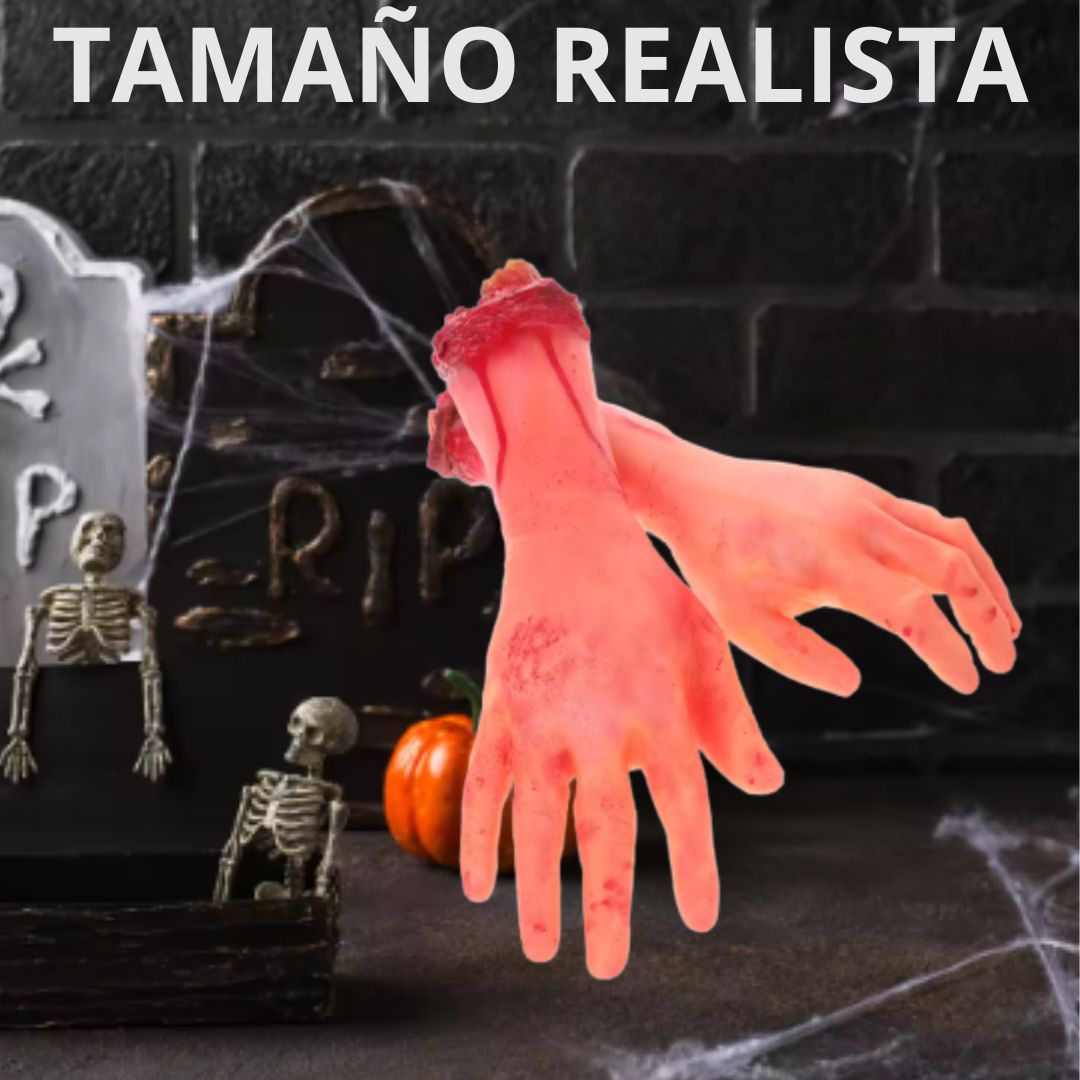 Manos de Látex Sangrientas para Halloween: Decoración Espeluznante para tu Fiesta Con 60% Descuento🔥