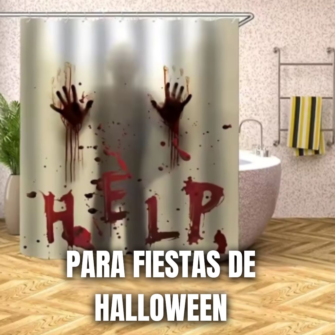 Cortina Terrorífica de Halloween con Manchas de Sangre y Manos Tenebrosas Con 60% Descuento🔥
