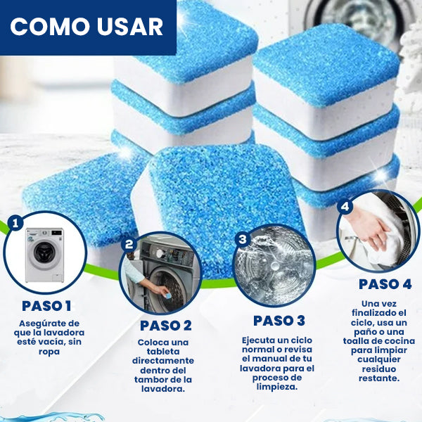 SECRETO DEL LAVARROPAS: LAVAPROMAX® - PACK 12 PASTILLAS PARA LAVADORA CON 60% DESCUENTO🔥