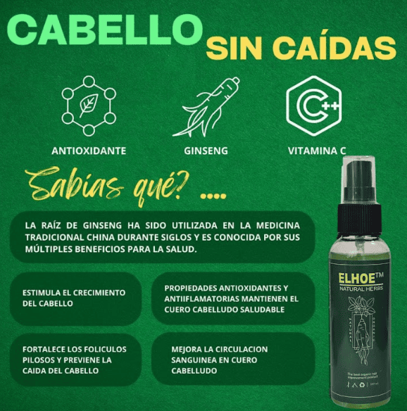 Spray Para Crecimiento De Cabello y Bello Rápido OUHOE® ORIGINAL 🔥Lleva 2 y paga 1🔥