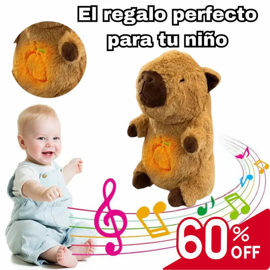 CAPIBARA DORMILÓN CON LUZ Y SONIDO/ PELUCHE ANTIESTRÉS 60% DESCUENTO🔥