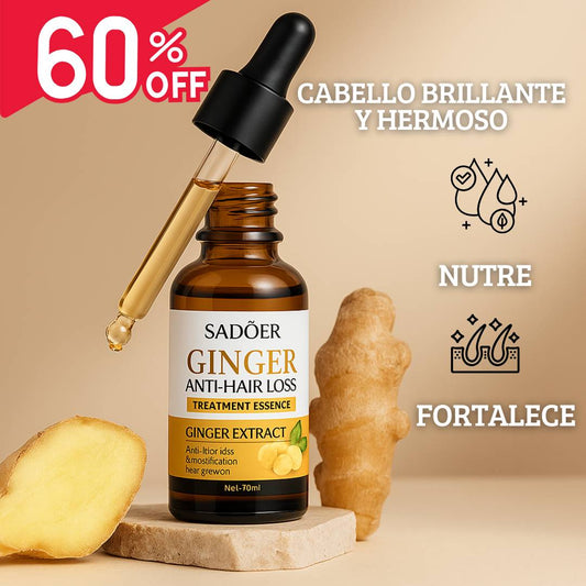 SERÚM DE JENGIBRE ANTICAIDA PARA CABELLO Y BARBA UNISEX CON 60% DESCUENTO OFERTA LIMITADA🔥