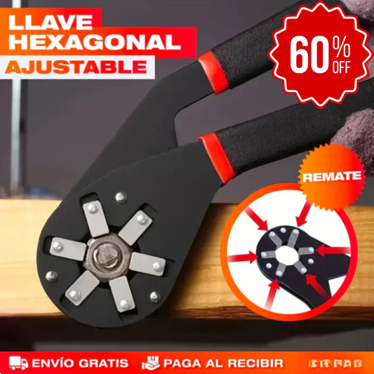 LLAVE HEXAGONAL  MULTIFUNCIONAL AJUSTABLE CON 60% DESCUENTO🔩