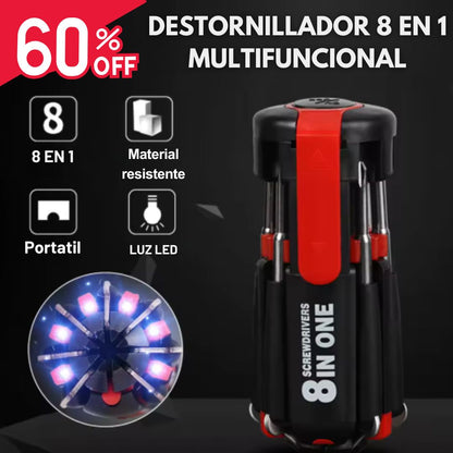 Destornillador plegable 8 en 1 con linterna LED TorqueMaster® OFERTA 60% DESCUENTO🔥