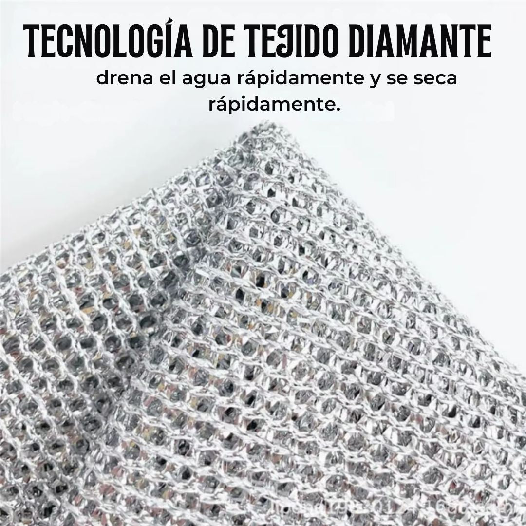 PAÑO DE LIMPIEZA MÁGICO DE ALAMBRE DE ACERO Y METAL DOBLE CARA PARA COCINA🔥