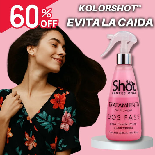 KolorShot™ - Tratamiento capilar 2 Fases sin Enjuague Antí Caída y Reparación Con 60% Descuento😍