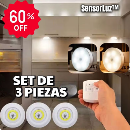 SensorLuz™ Luz Led con Sensor de Movimiento PACK DE 3 CON 60% DESCUENTO🔥