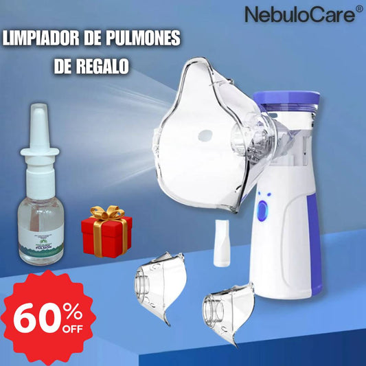 NebuloCare® Nebulizador Portátil para niños y adultos + Limpiador De Pulmones Gratis Con 60% Descuento🔥