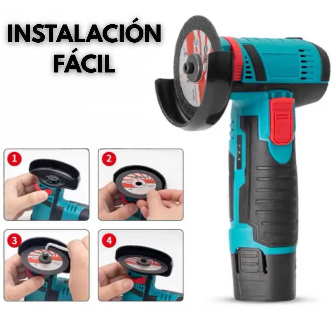 Amoladora Esmeril Inalámbrico TRAXION® Con Maletín - 2 Baterías 12V  🎁Te Obsequiamos 2 Discos De Corte🔥OFERTA  60% DESCUENTO🔥