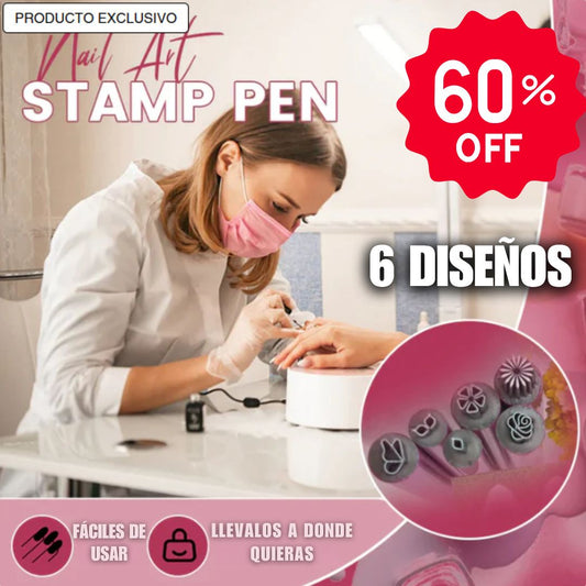 SET DE 6 BOLÍGRAFOS PARA DECORACIÓN DE UÑAS NailArt® 😍CON 60% DESCUENTO💅
