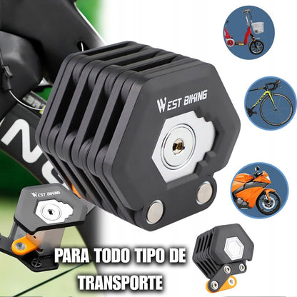 Cerradura Plegable para Bicicleta con Soporte de Montaje Seguridad Antirrobo Con 60% Descuento🚳