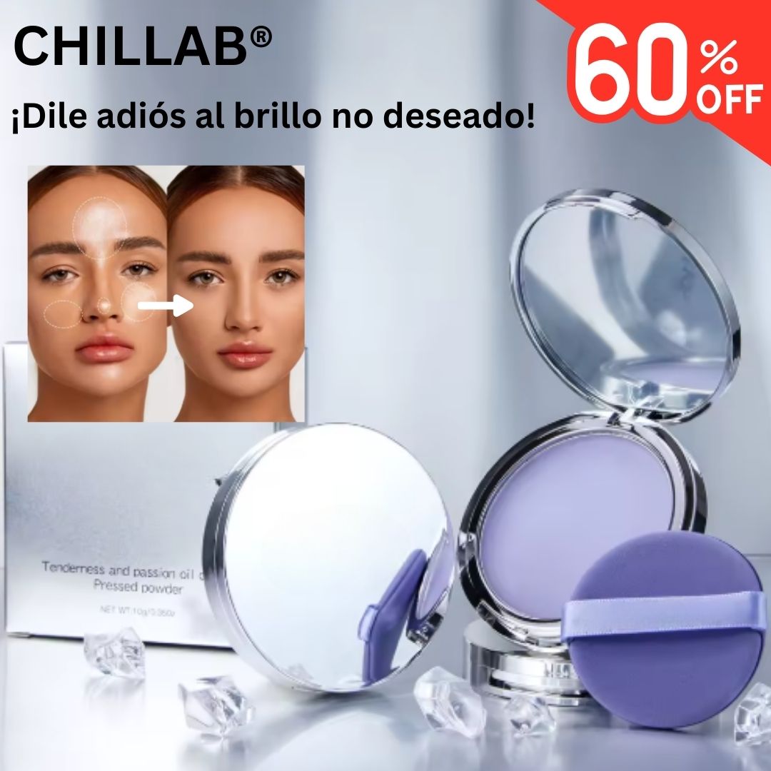 CHILLAB®  POLVO MATE CONTROLADOR DE BRILLO PARA ROSTRO DE LAVANDA😍CON 60% DESCUENTO😍