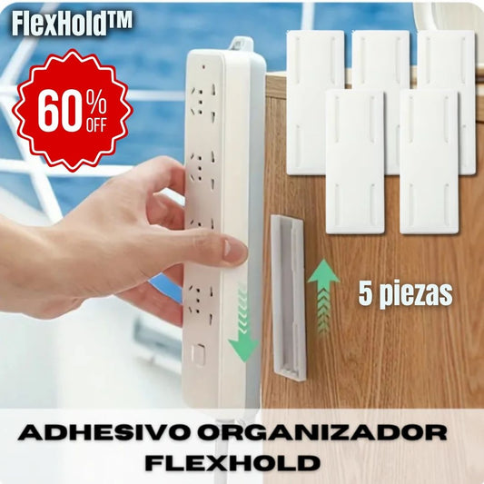 Soporte Adhesivo Organizador - FlexHold™ Pack 5 unidades Con 60% Descuento🔥