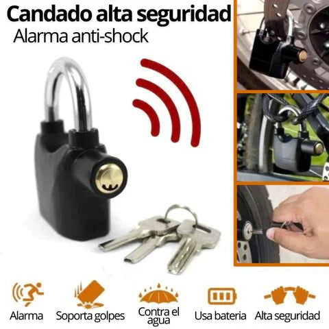 CANDADO ANTIRROBO CON ALARMA  SHIELDPRO🔥 OFERTA  2x1 🔥