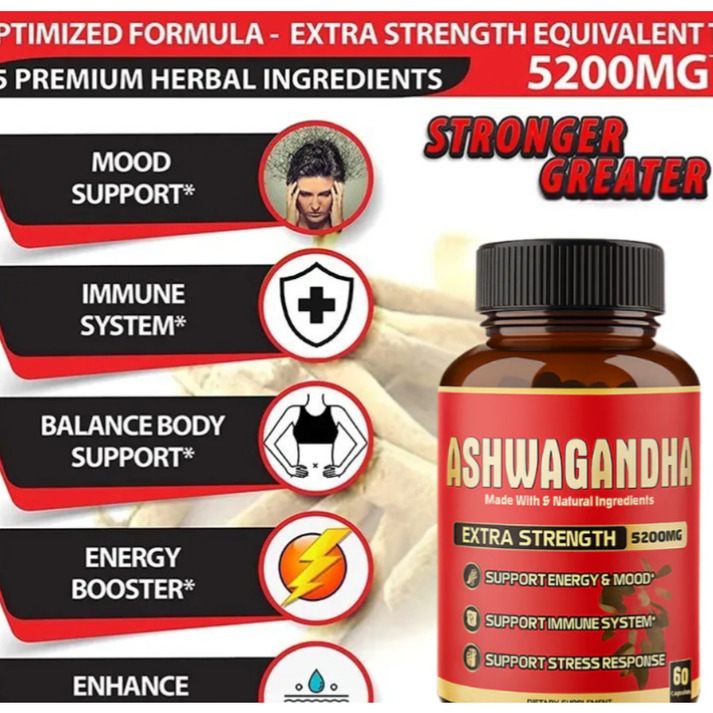 Ashwagandha Natural PREMIUM JBH® Suplemento 🔥60% de Descuento🔥Potencia tu energía y rendimiento⚡