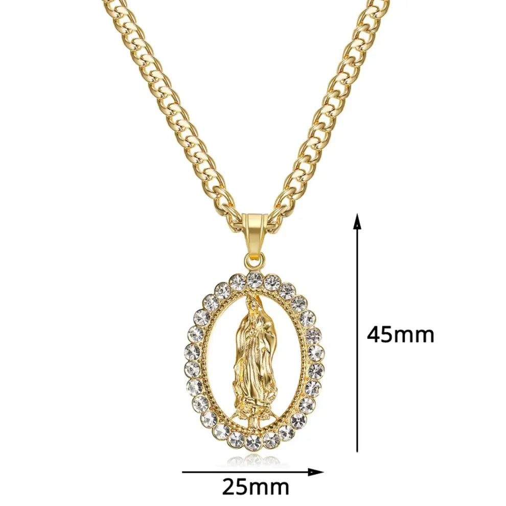 Collar Virgen de Guadalupe Baño de oro 18K 🔥¡GRATIS! El gran Ebook"Caminando con Dios"virtual🔥