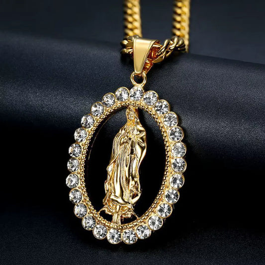 Collar Virgen de Guadalupe Baño de oro 18K 🔥¡GRATIS! El gran Ebook"Caminando con Dios"virtual🔥
