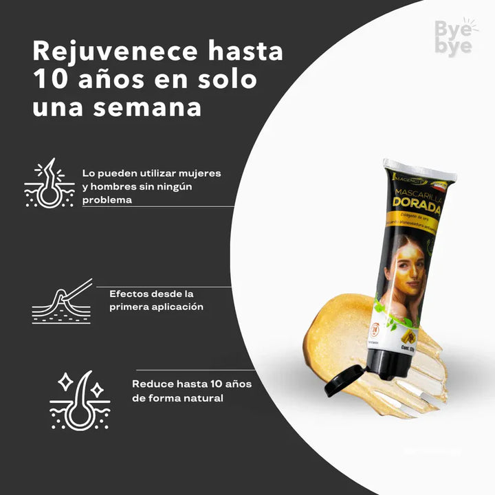 MASCARILLA DORADA GOLDCARE® ACLARADORA CON COLAGENO 🔥SÚPER OFERTA Lleva 3 y Paga 1 🔥