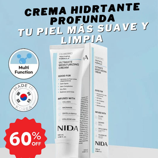 Crema humectante NIDA® Crea una piel radiante 🔥60% de Descuento🔥