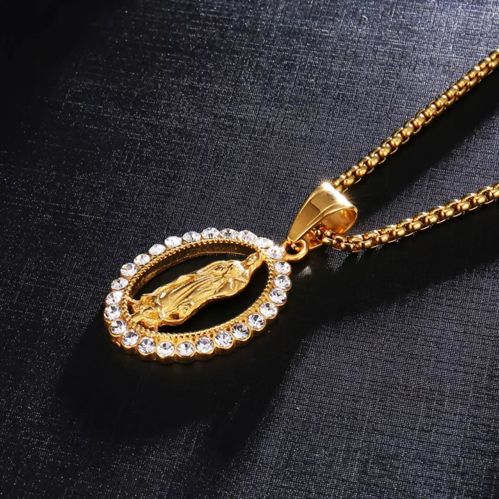 Collar Virgen de Guadalupe Baño de oro 18K 🔥¡GRATIS! El gran Ebook"Caminando con Dios"virtual🔥