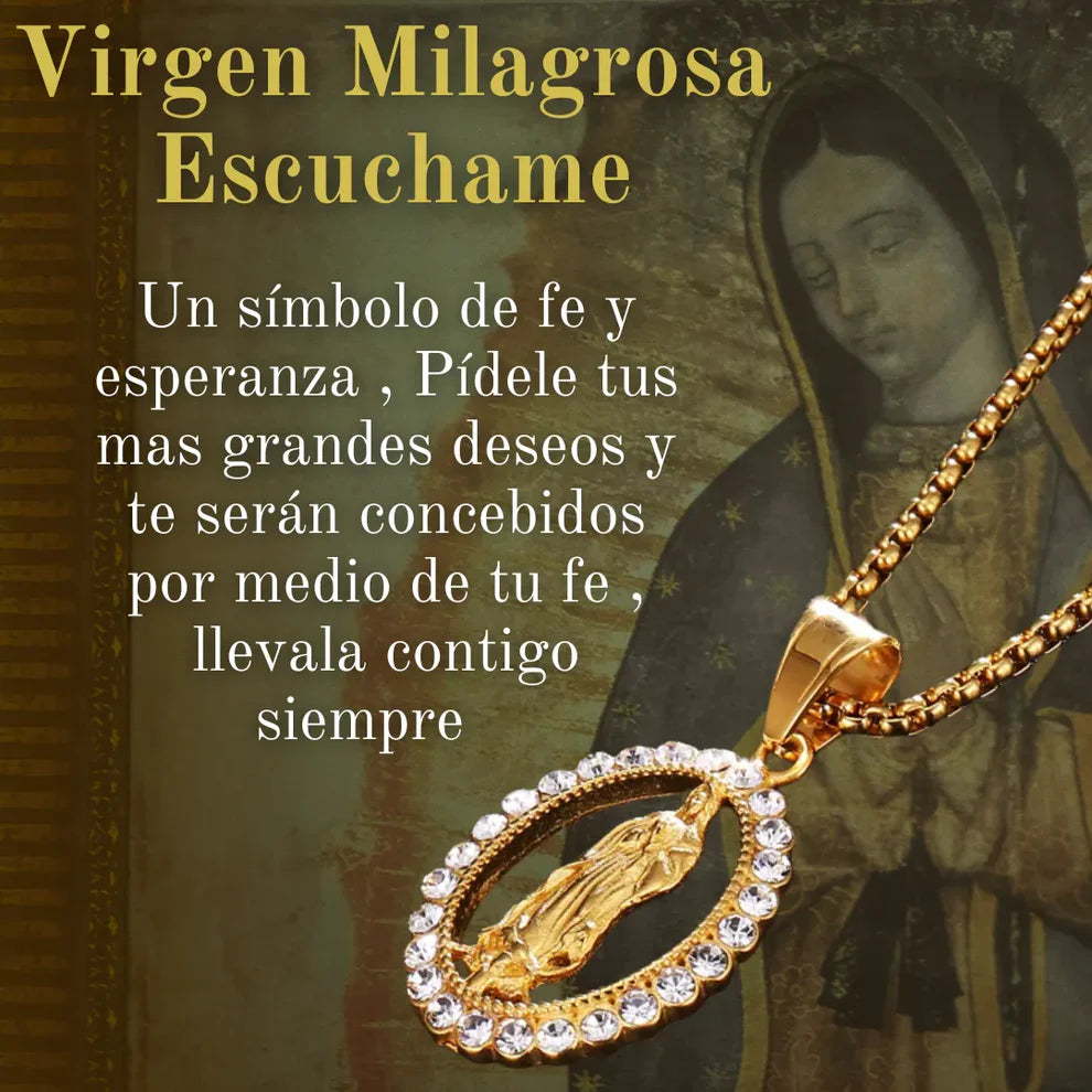 Collar Virgen de Guadalupe Baño de oro 18K 🔥¡GRATIS! El gran Ebook"Caminando con Dios"virtual🔥